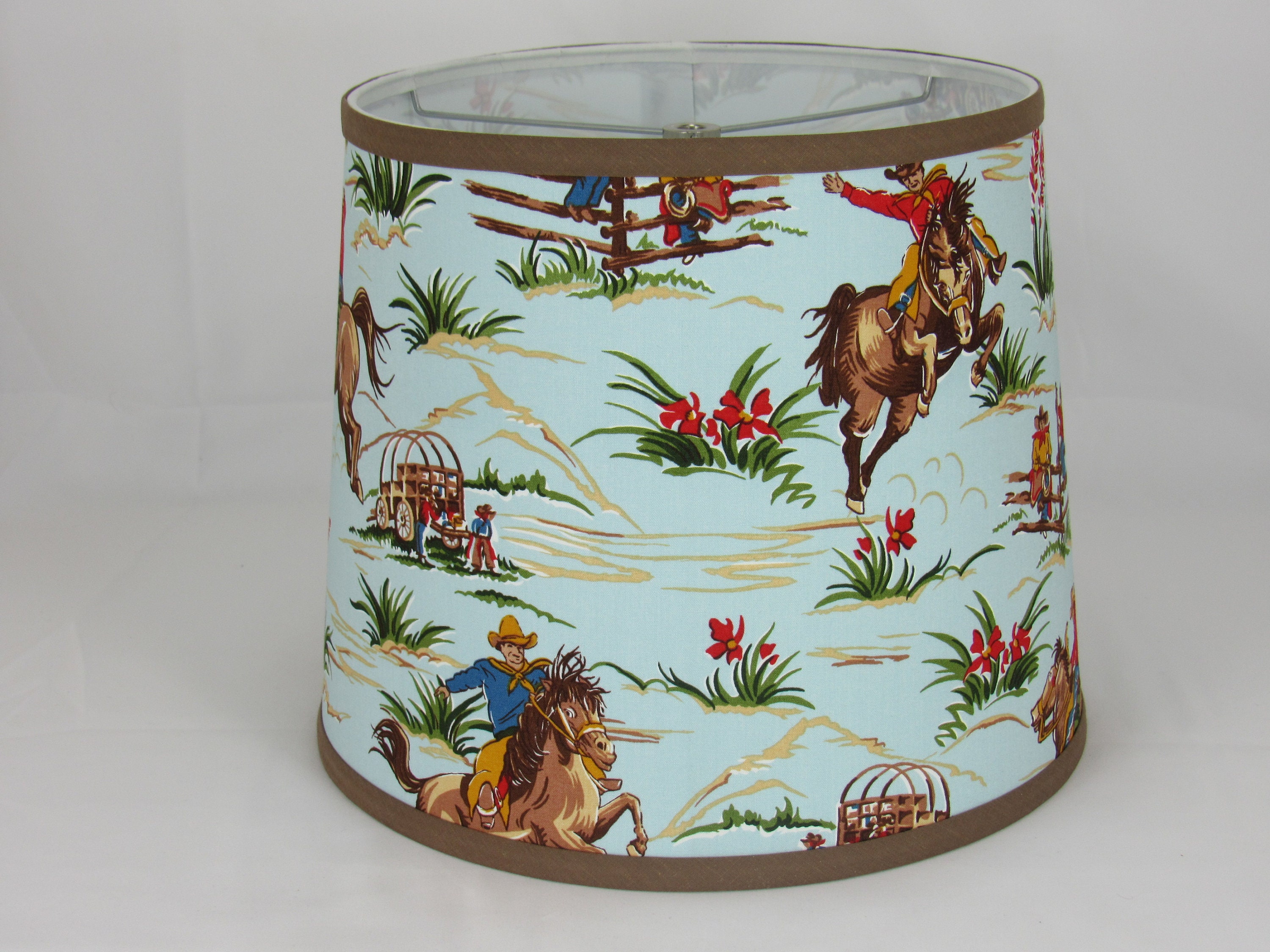 Western Themed Print Shade Etsy