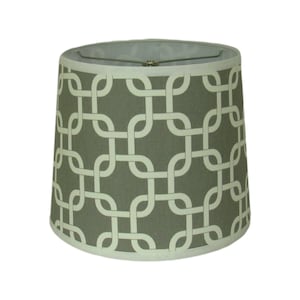 Modern Chain Link Drum Lamp Shade – Neutral Gray and White Geometric Design with Spider Washer Fitting