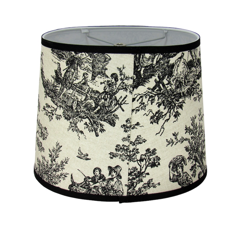 Black Toile Oval Lamp Shade - Etsy