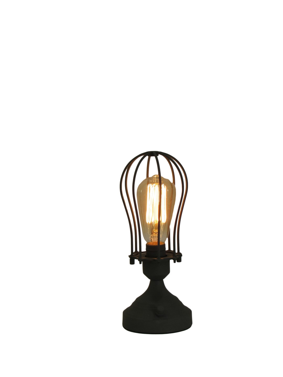 Grey Industrial Accent Lamp With Bulb Etsy
