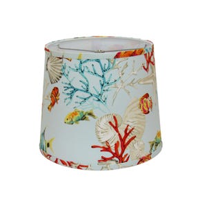 Pantalla de lámpara con forma de tambor, coral costero y concha marina – Diseño Ocean Marine Life, con arandela de araña