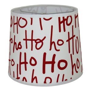 12-Inch Drum Lampshade with Festive Red &quot;Ho Ho Ho&quot; Design and Spider Fitter