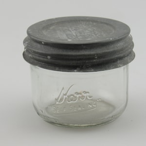Vintage Half Pint Kerr Canning Jar with Wide Mouth Zinc Lid