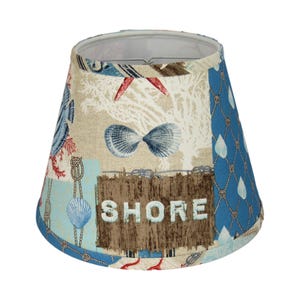 Coastal Clip-on  Lamp Shade with Self Trim