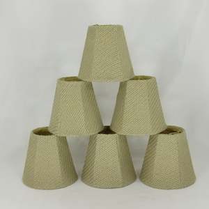 Oatmeal Burlap Clip-on Chandelier Shade