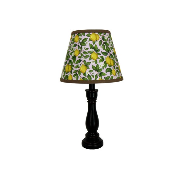 Black Cody Accent Lamp with Lemon Clip-on Lamp Shade