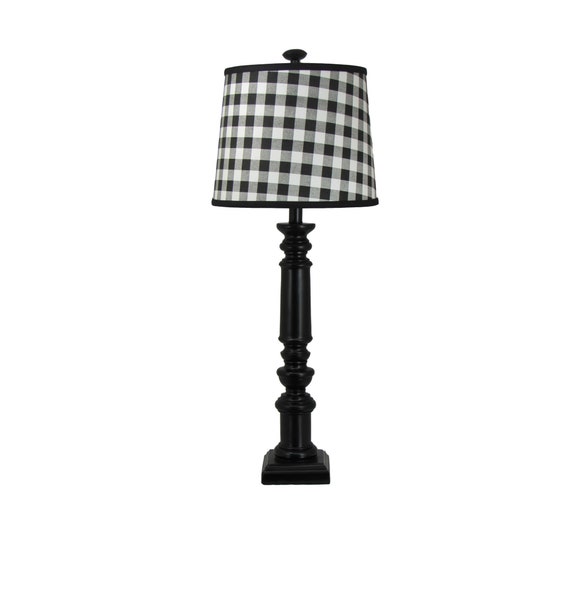 black and white buffalo check lamp