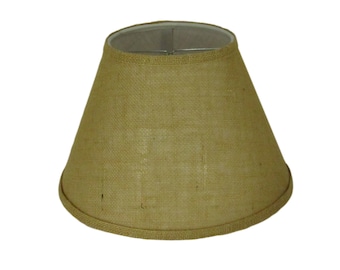 Tan Burlap Clip-On Lamp Shade
