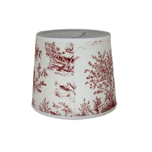 Red Toile Print Lamp Shade - Etsy