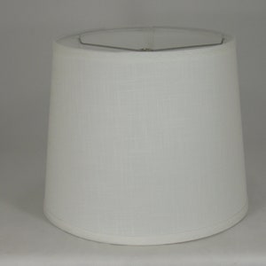 White Textured Linen Lamp Shade