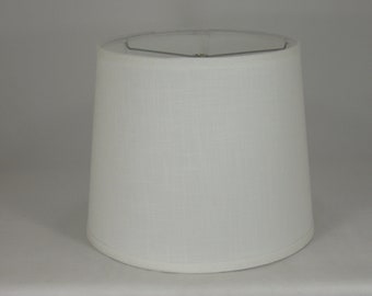 White Textured Linen Lamp Shade