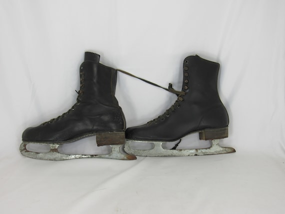 A Pair Black Vintage Ice Skates - image 1