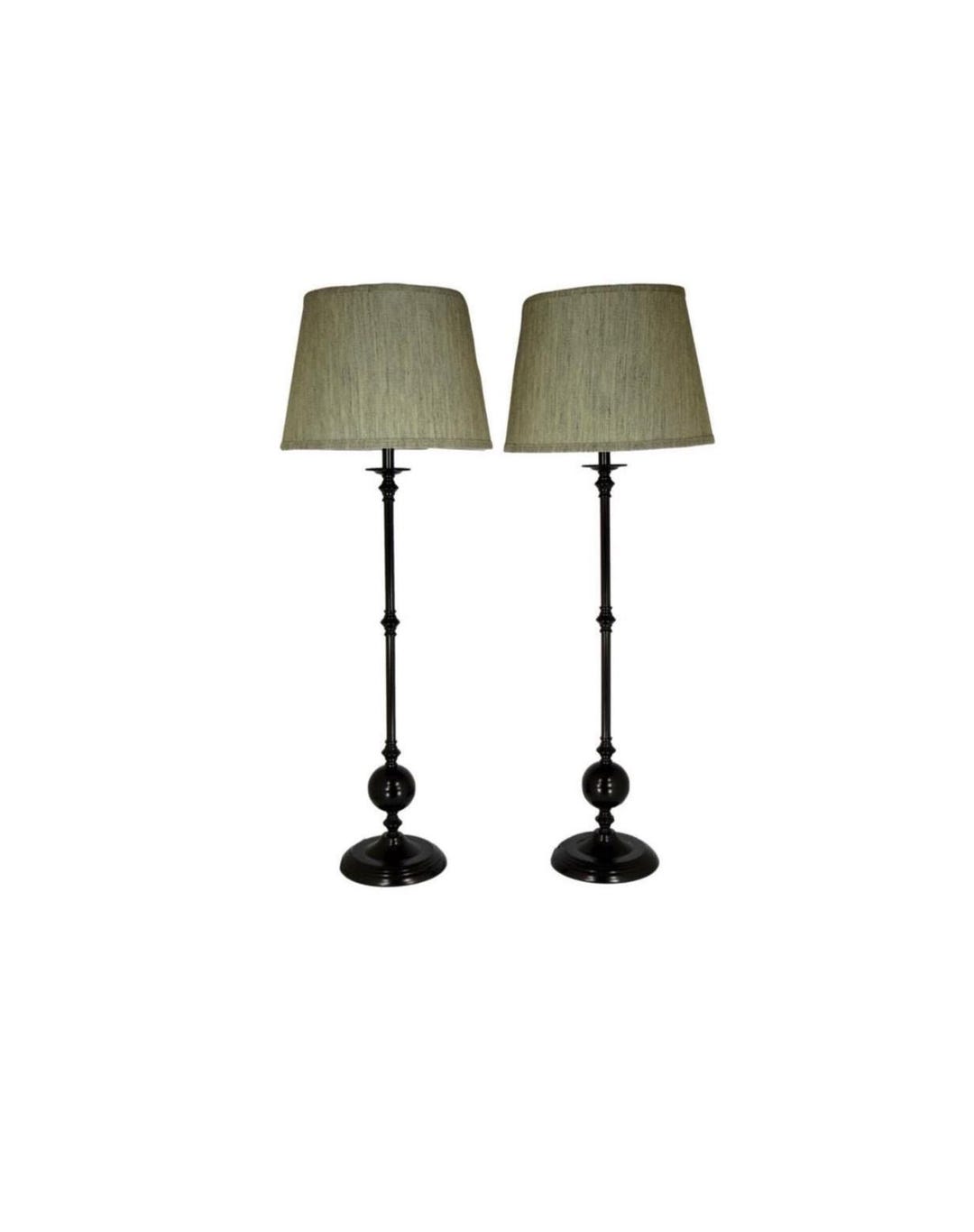 Oil-rubbed Bronze Buffet Lamps: Tall Metal Table Lamps, Set of 2 - Etsy
