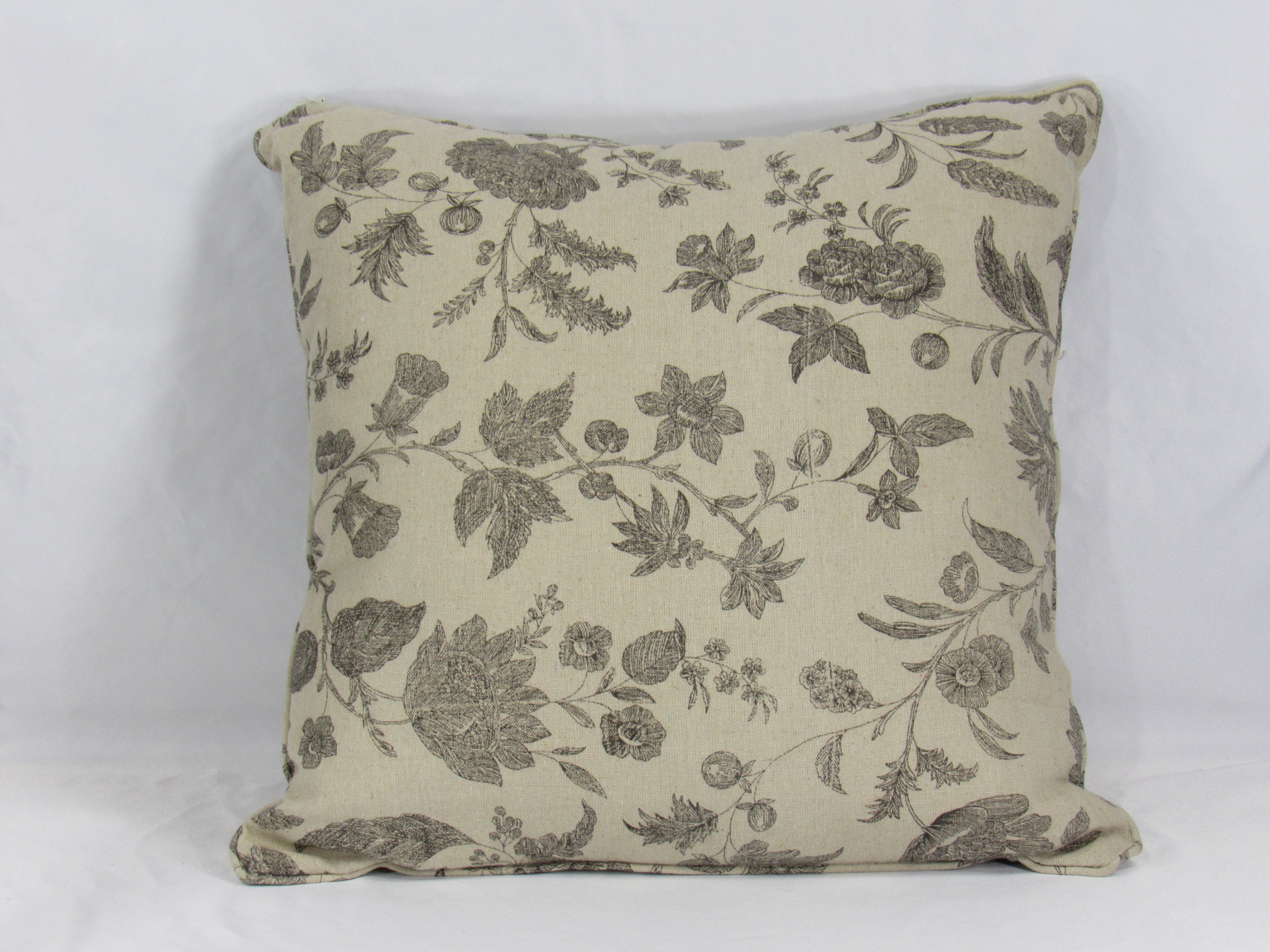 Black Floral Accent Pillow Etsy