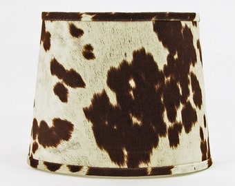 Abat-jour imitation cuir de vachette marron