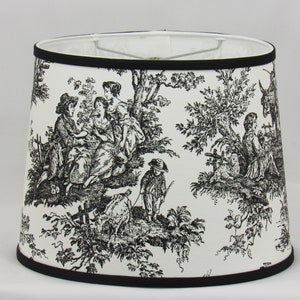 Black Oval Toile Shade