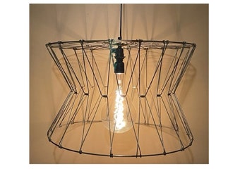 Large Hanging Basket Wire Pendant