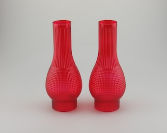 Ruby Red Straight Glass Chimney, zestaw 2 sztuk – WYPRZEDAŻ