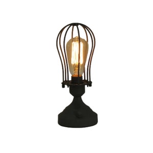 Grey Industrial Accent Lamp with Bulb