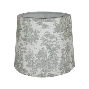 Gray Toile Print Lamp Shade