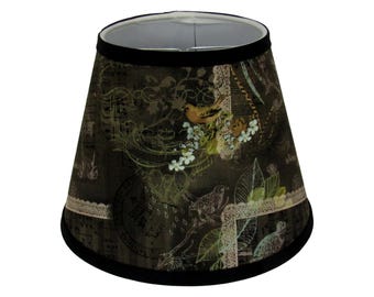 Black Bird Postcard Clip-On Lamp Shade