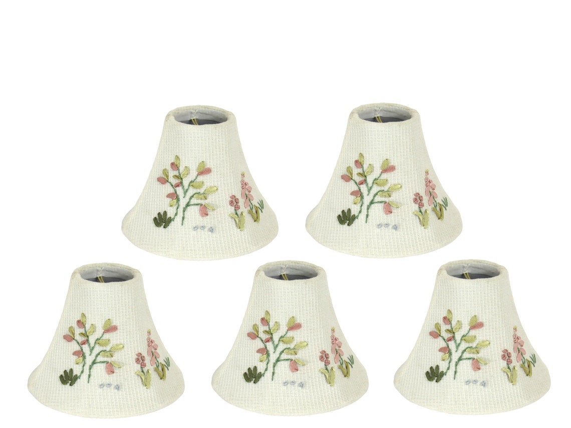6 Floral Ribbon Embroidered Chandelier Shade Etsy