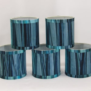 Blue Hand Dye Drum Lamp Shade