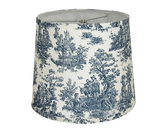 Navy Toile Print Lamp Shade