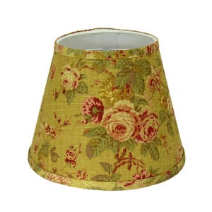 Vintage Floral Clip-On Lamp Shade – Small Tapered Shade with Roses, Cottagecore & Shabby Chic Lighting