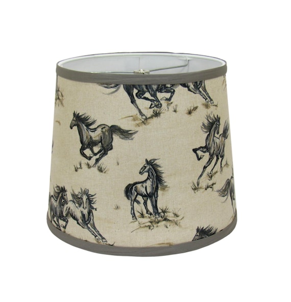 Western Horse Print Drum Lampshade