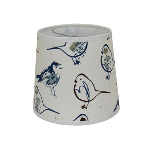 Blue Bird Print Drum Lamp Shade – Nature-Inspired Accent