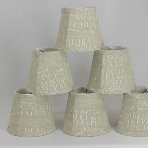 6&quot; Alphabet Pattern Shade, set of 6