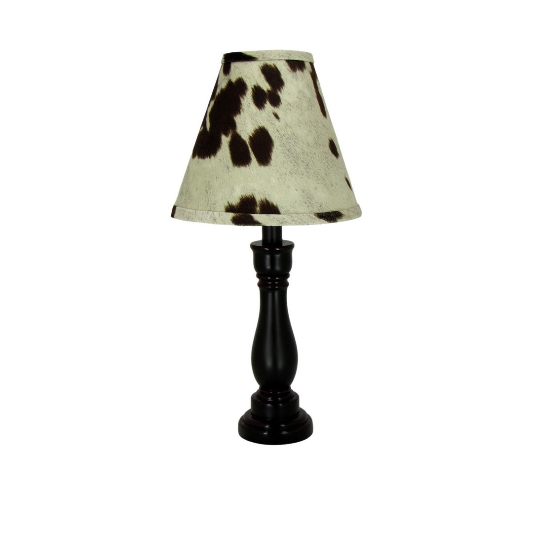Cody Accent Lamp With Brown Faux Cowhide Lamp Shade Etsy