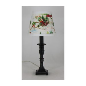 Black Accent Lamp with 6&quot; Red Bike Lamp Shade