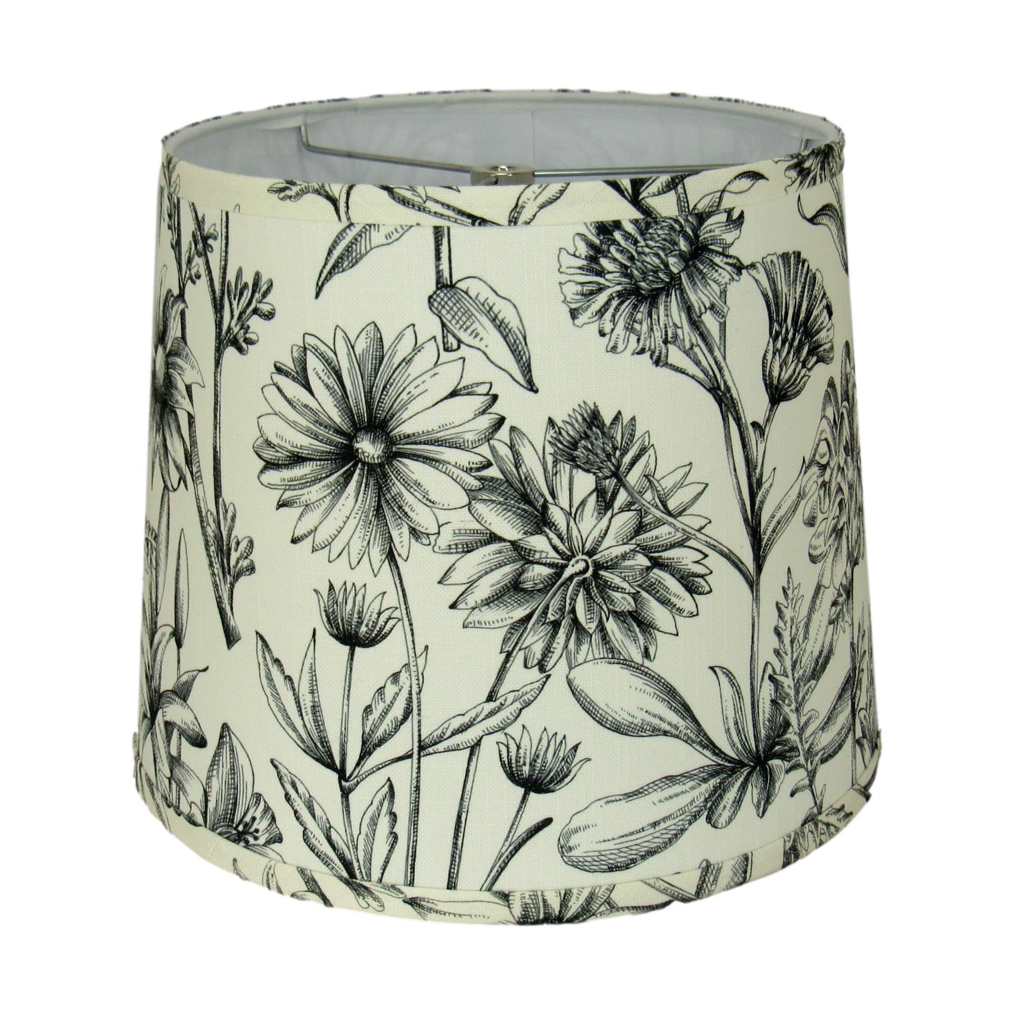 新品 Drumohr 花柄総柄 ライトアウター イタリア製 Lサイズ 希少 Vintage Floral Lamp Shade – Black Botanical Print Drum Shade With