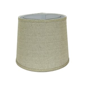 Neutral Beige Drum Lampshade – Classic Solid Linen Look Shade with Spider Washer Fitter