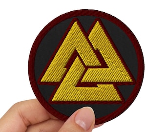 Valknut  Knot Embroidered patch, God Odin, Viking Symbol Cap, Nordic Warrior Patch