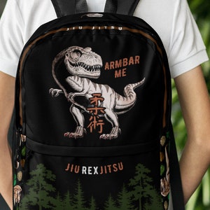 Jiu Jitsu Armbar T-Rex Dinosaur Backpack: Martial Arts Gift