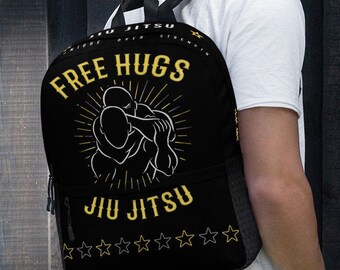 mma Free Hugs Backpack Jiu Jitsu Bjj Funny Original Gift
