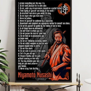 Règles de Miyamoto Musashi / Citations / Affiche de samouraï