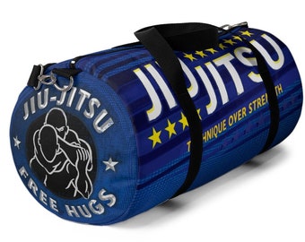 Jiu Jitsu  Duffel Bag, Free Hugs, Jiujitsu - Ju Jutsu - Bjj - Brazilian Jitsu - JJ