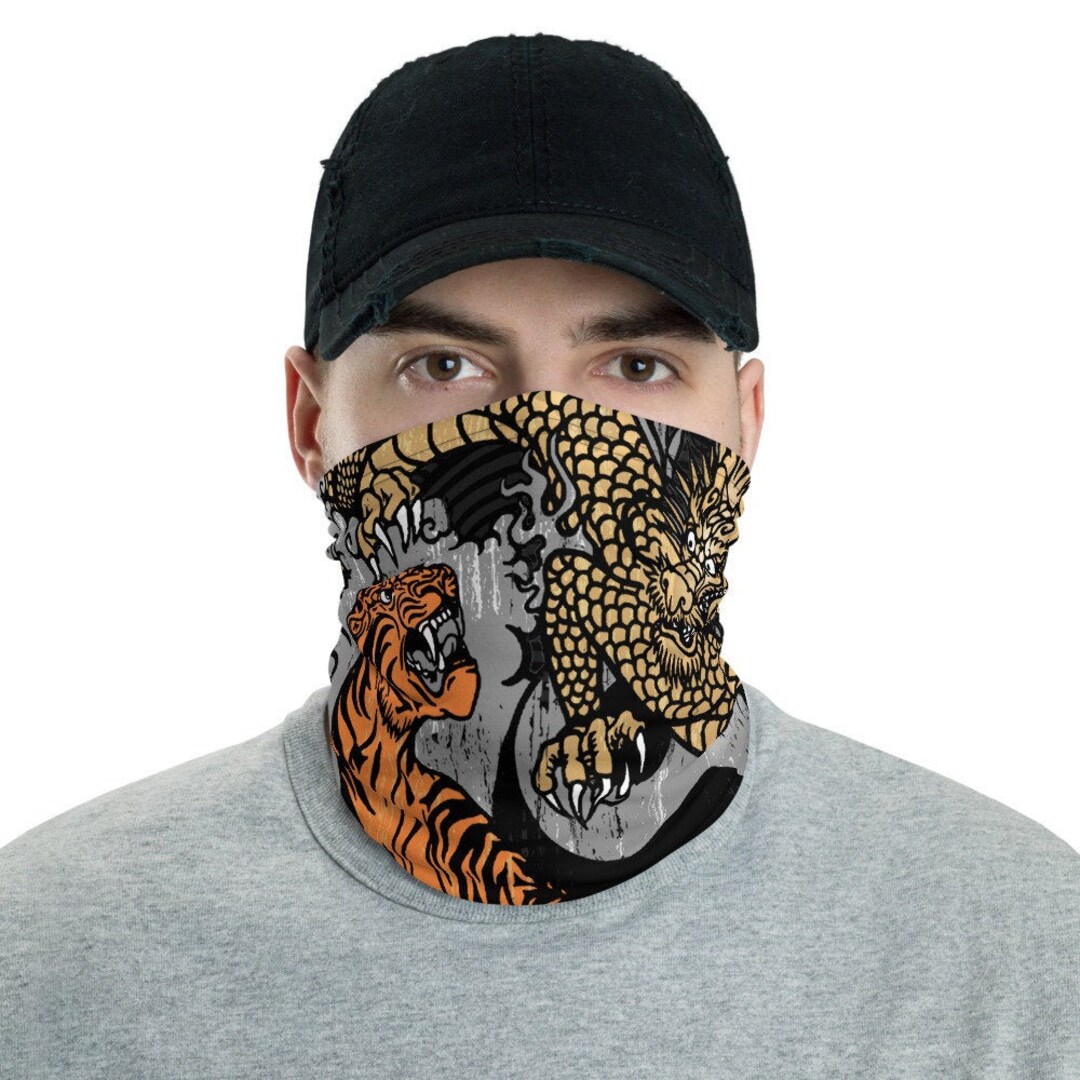 Jiu Jitsu Tiger & Dragon Face Mask, Neck Gaiter, Facemask BJJ