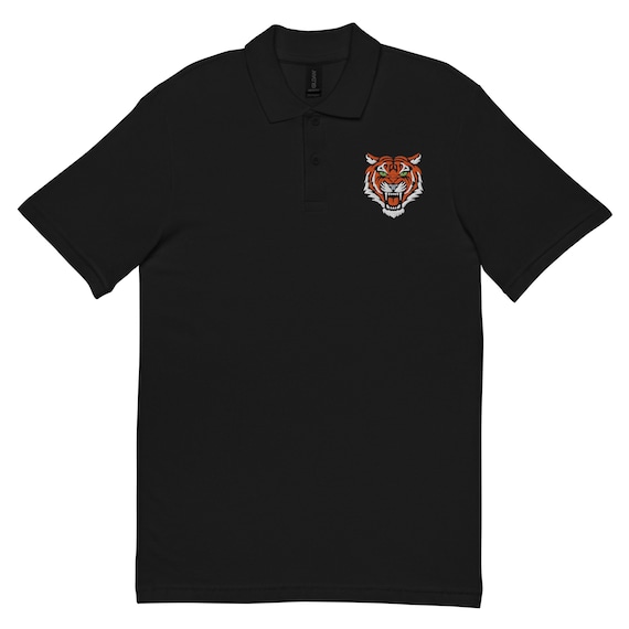 Embroidered Tiger Polo Shirt: Unisex Cotton Pique - Etsy