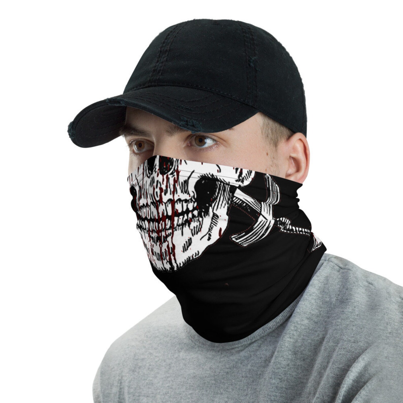 Skull Face Mask Neck Gaiter Facemask Free Rider Covering Etsy
