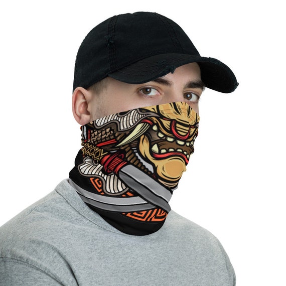 Samurai Face Mask, Neck Gaiter, Facemask, Covering, Scarf, Ronin