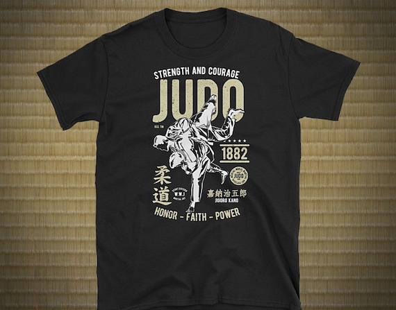 Judo Strength & Courage Mens Martial Arts T-Shirt MMA Training Top