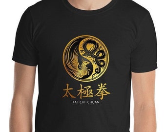 Tai Chi Chuan T-Shirt Yin Yang Chinese Martial Arts Crane Dragon