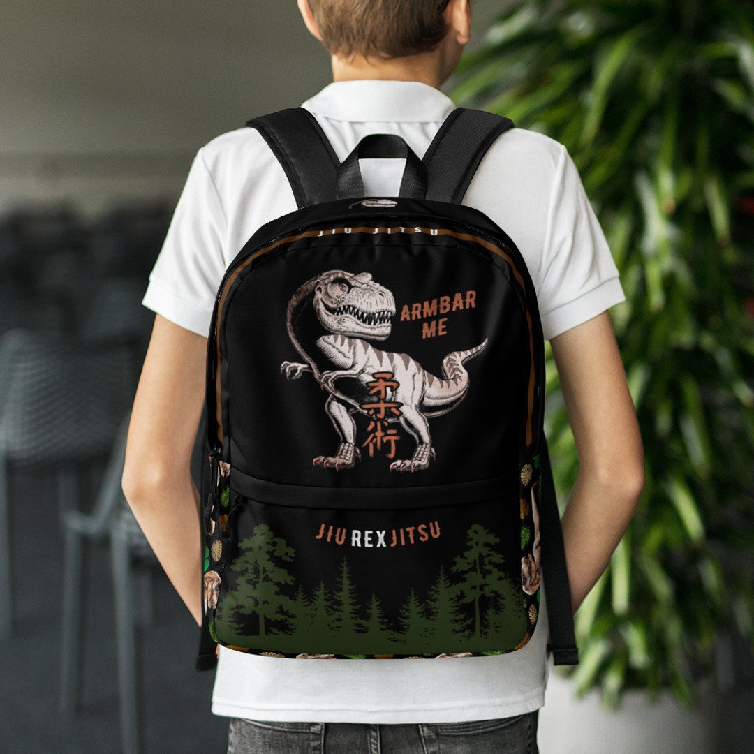Jiu Jitsu Armbar T-rex Dinosaur Backpack: Martial Arts Gift