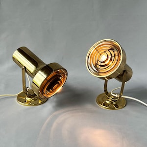 Pair of robust wall lamps by Aneta, Sweden 1970s Mid-century modern  Space-age aesthetic