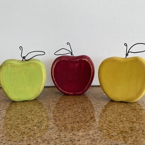 Wooden apple trio